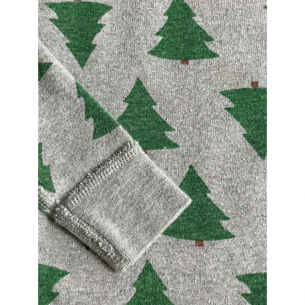 Hanna Andersson 100% Organic Cotton Long John Pajama Set, Sz 4, Christmas Trees